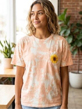 Mighty Fine Peach and Cream Tie-Dye T-Shirt